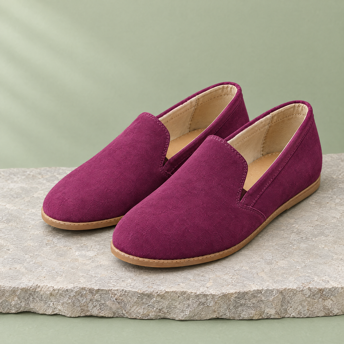 Sienna grounding slip-on in Nubuck Burgundy