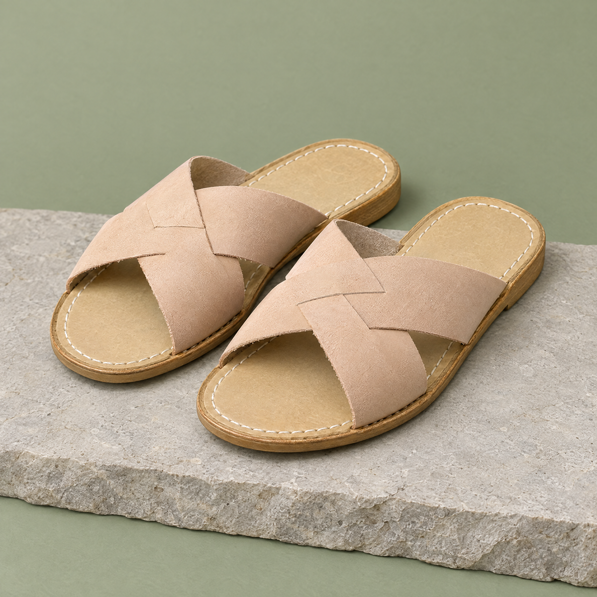 Delta grounding crossover sandal in Undyed