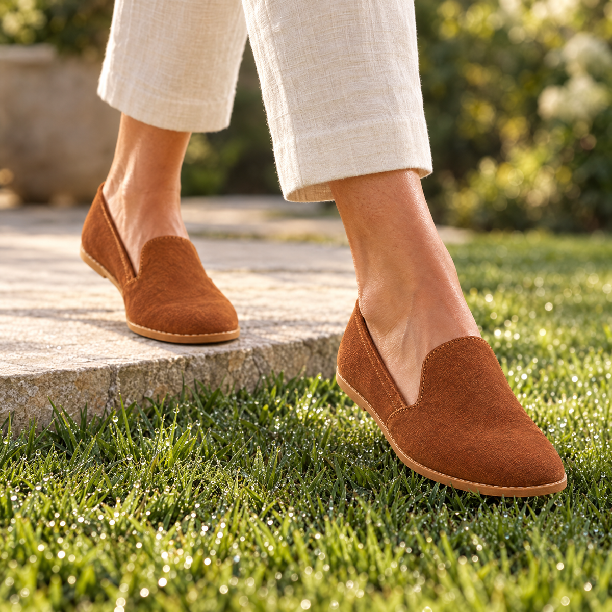 Sienna grounding slip-on worn outdoors on natural ground