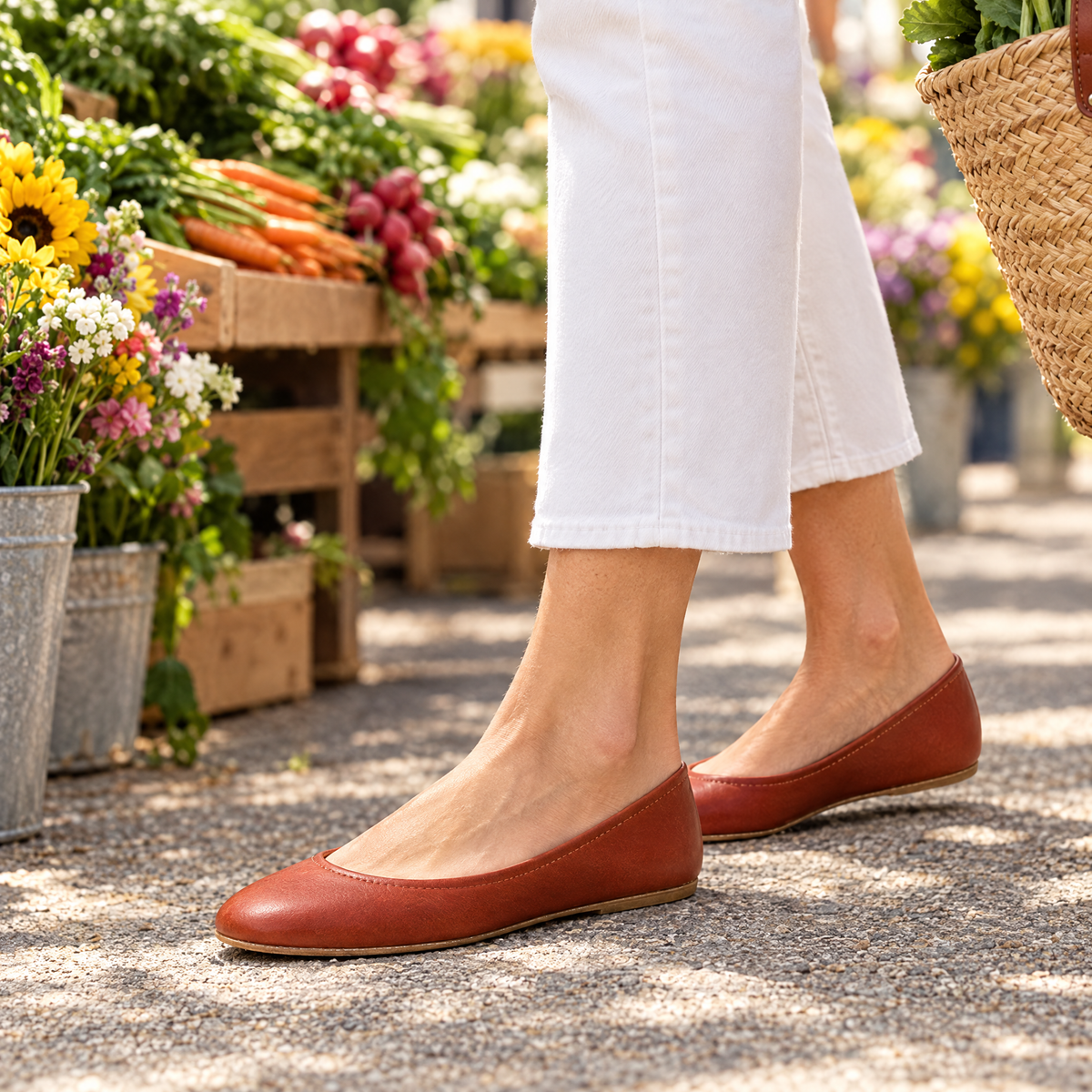 Sedge grounding ballet flat styled for everyday wear