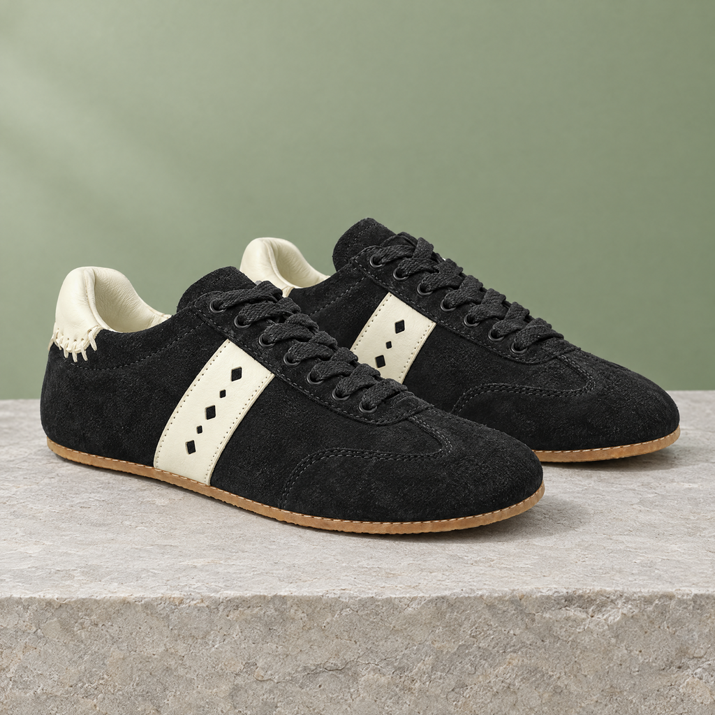 Cedar grounding retro sneaker in Carbon Stripe