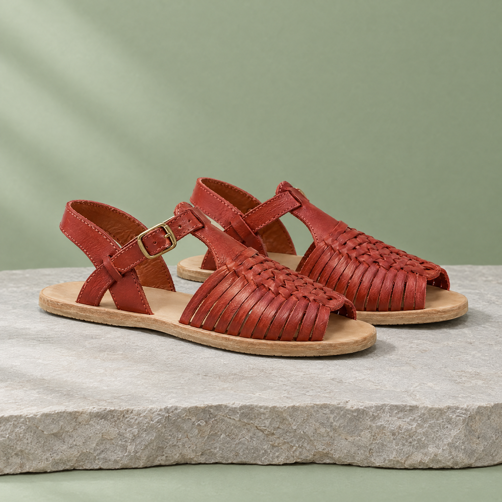 Agave grounding open-toe huarache sandal in Arizona Red