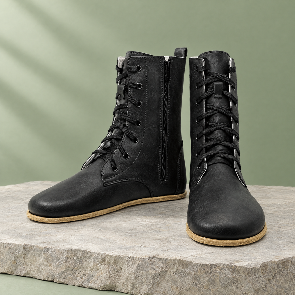 Timber grounding long boot in Charcoal Black