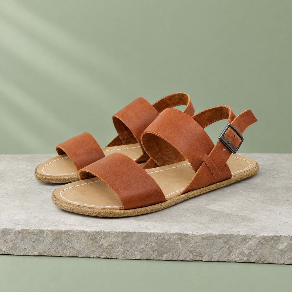 Brook grounding double-strap sandal in Honey Brown