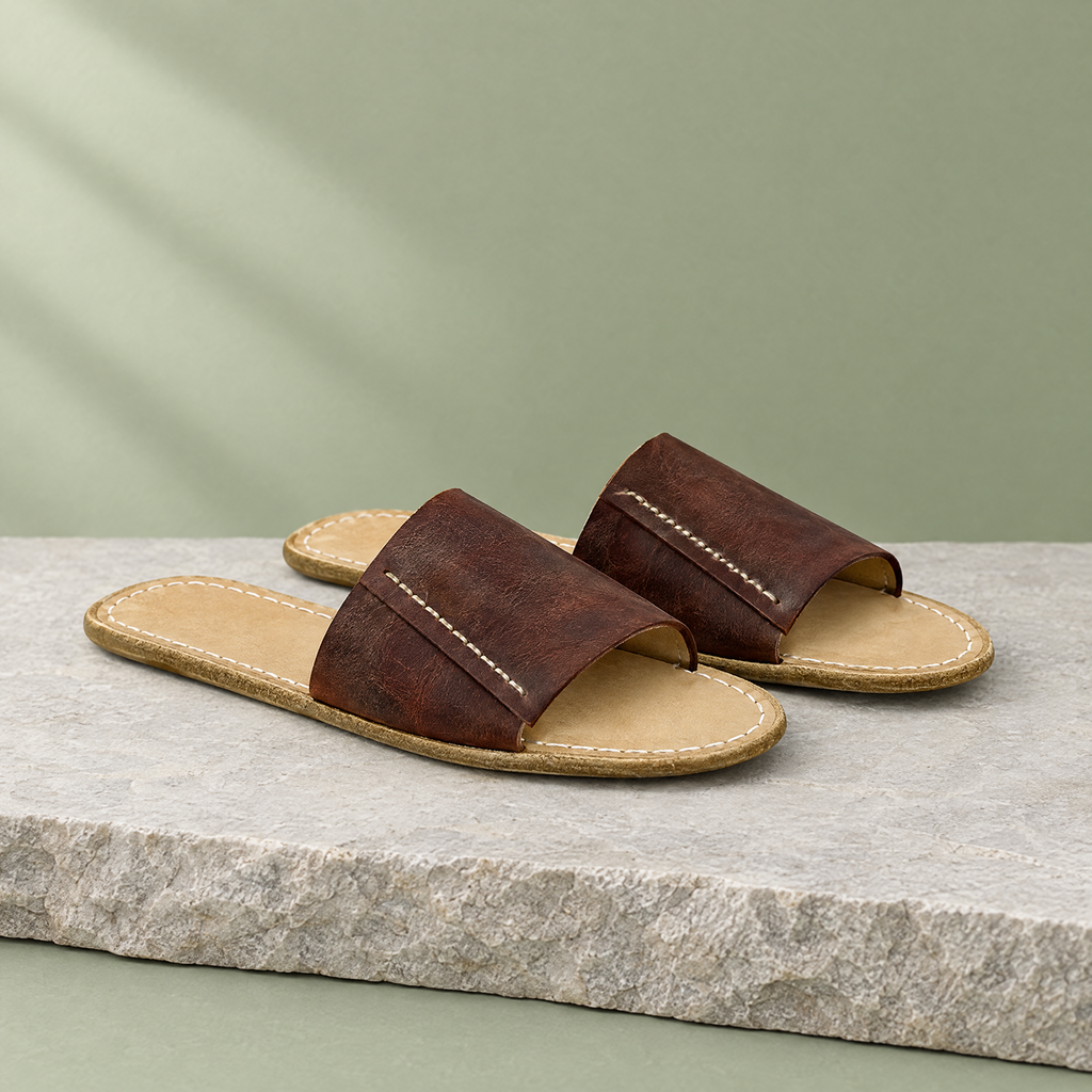 Shore grounding slide sandal in Brentwood Brown