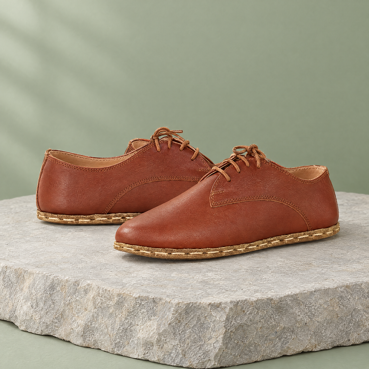 Rowan grounding lace-up in Canyon Brown, three-quarter view