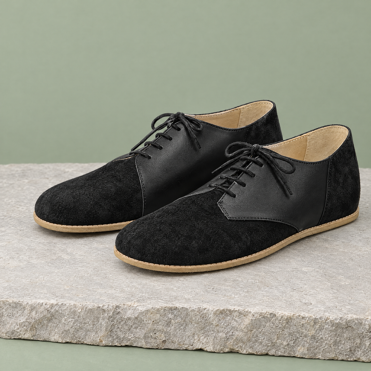 Fern grounding diagonal lace-up in Shadow Black