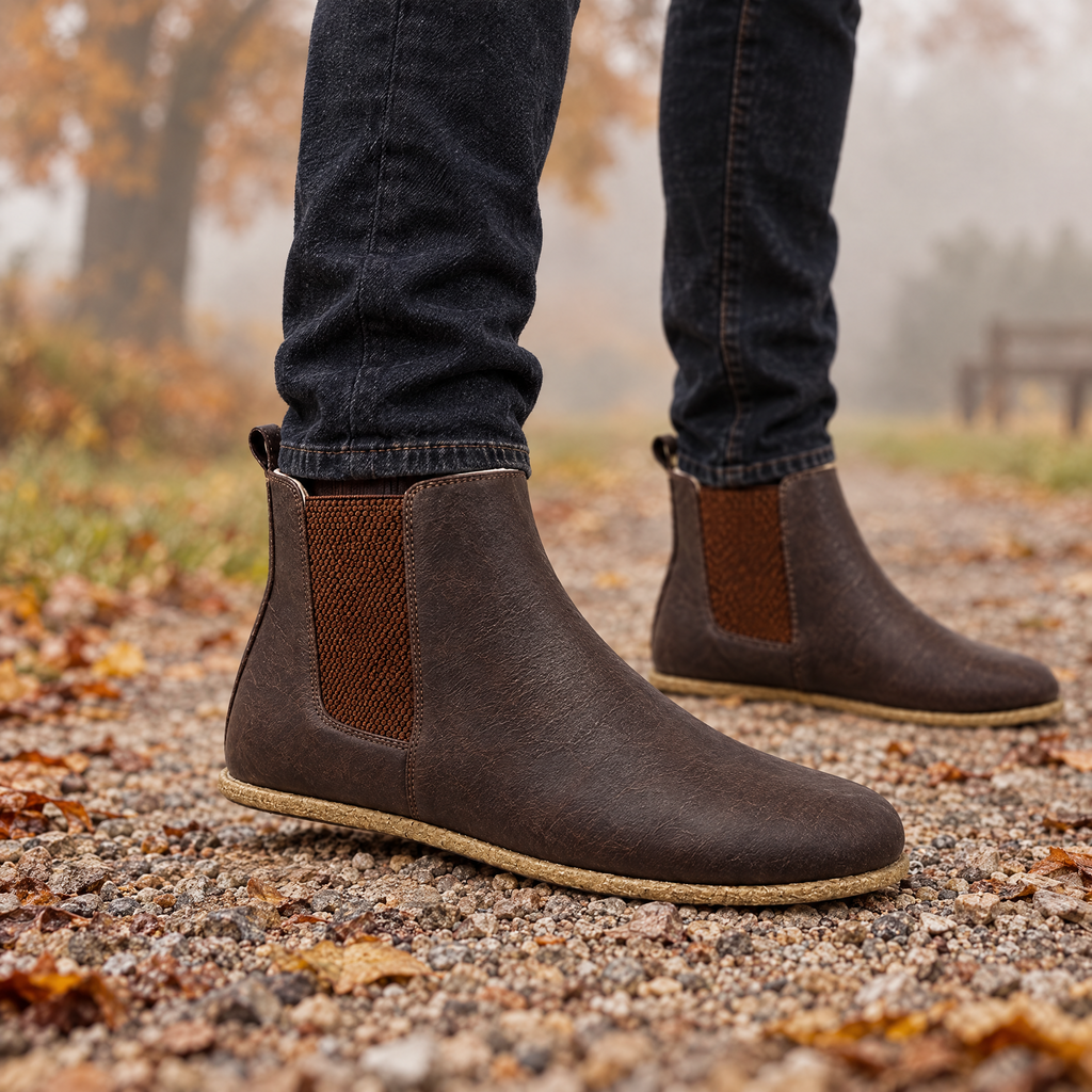Alder grounding chelsea boot worn outdoors on natural ground