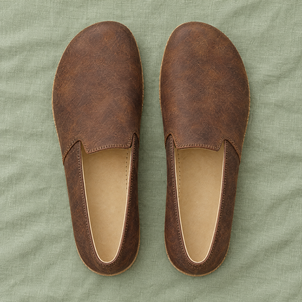 Moss pair from above showing the wide toe box
